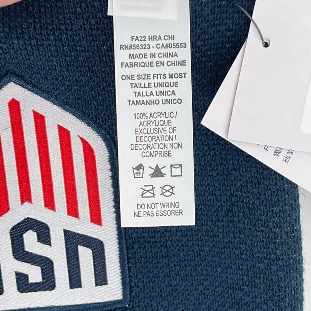 Nike USA Local Verbiage Scarf USMS‎ Knit Fringe Blue White Unisex One Size